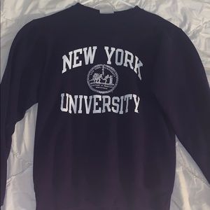 dark purple NYU sweatshirt